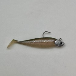 Nitro shad 9 cm coloris secret sand eel monté en 7 g.