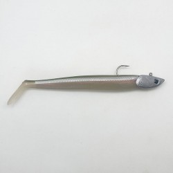 Leurre souple Nitro Slim Shad 18 cm couleur sandeel monté sur tête plombée VDslim en 30g.