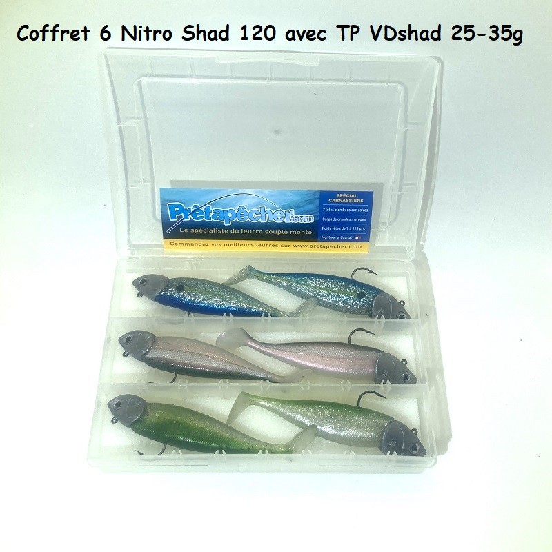 Coffret 6 nitro shad120  Illex jelly shad, sand eel, green sprat
